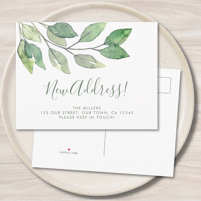 New Address Greenery Announcement Postcard (Creator Uploaded)