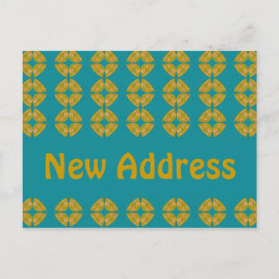 new address groovy retro announcement postcard
