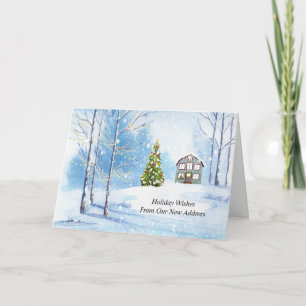 New Address Holiday Card, Christmas Season Card