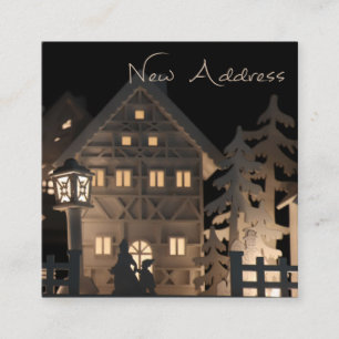 New Address   Illuminated Christmas Houses Enclosure Card