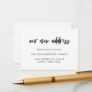 New Address Insert   Casual Script