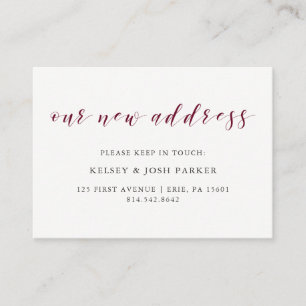 New Address Insert   Elegant Typography in Marsala