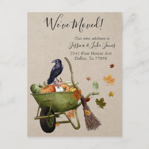 New Address Moving Announcement Autumn Pumpkin Postcard