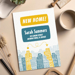 New Address Moving Announcement cartoon style