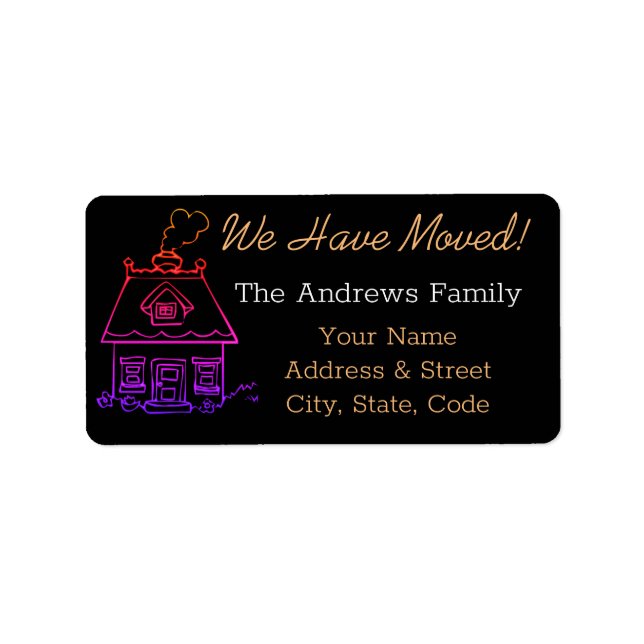 New Address Moving Announcement Sticker Label (Front)