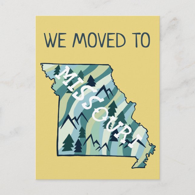 NEW ADDRESS Moving Missouri State Illustrated Map  Postcard (Front)