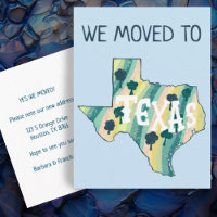 NEW ADDRESS Moving TEXAS State Illustrated Map 