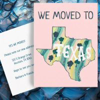 NEW ADDRESS Moving TEXAS State Illustrated Map 