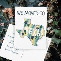 NEW ADDRESS Moving TEXAS State Illustrated Map 