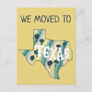NEW ADDRESS Moving TEXAS State Illustrated Map  Postcard