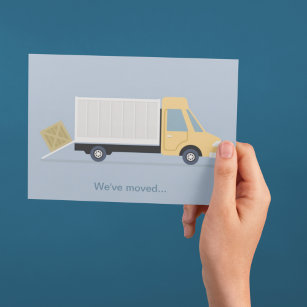 New Address Moving Truck Cute Blue Announcement Postcard