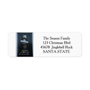 New Address ornament wreath Holiday Label