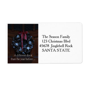 New Address ornament wreath Holiday Label