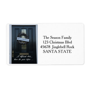 New Address ornament wreath Holiday Label
