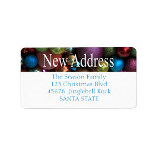 New Address ornaments Holiday Label