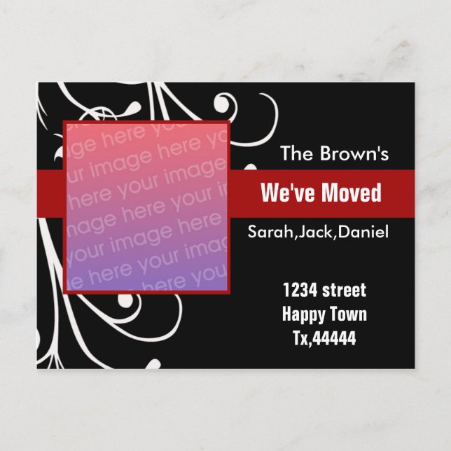 New address postcard (Front)