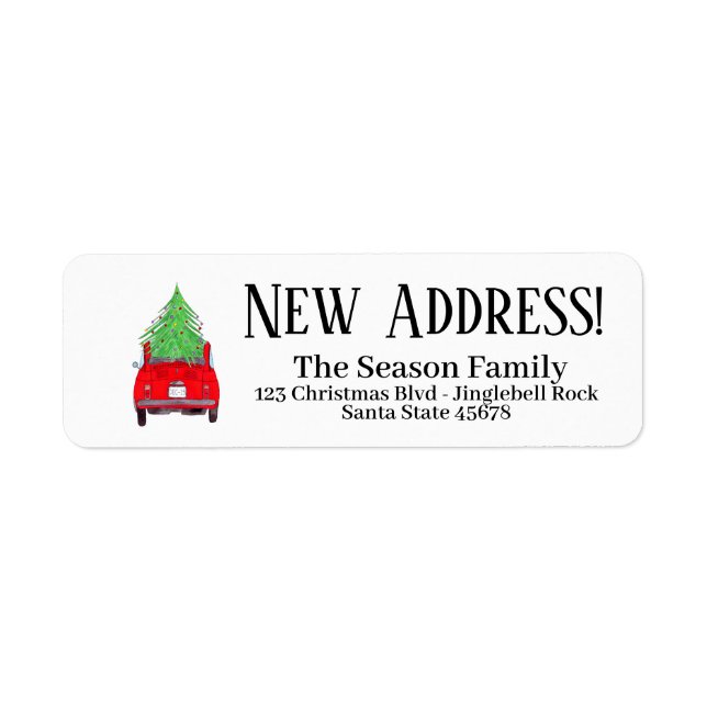 New Address Red Car with Christmas tree (Front)