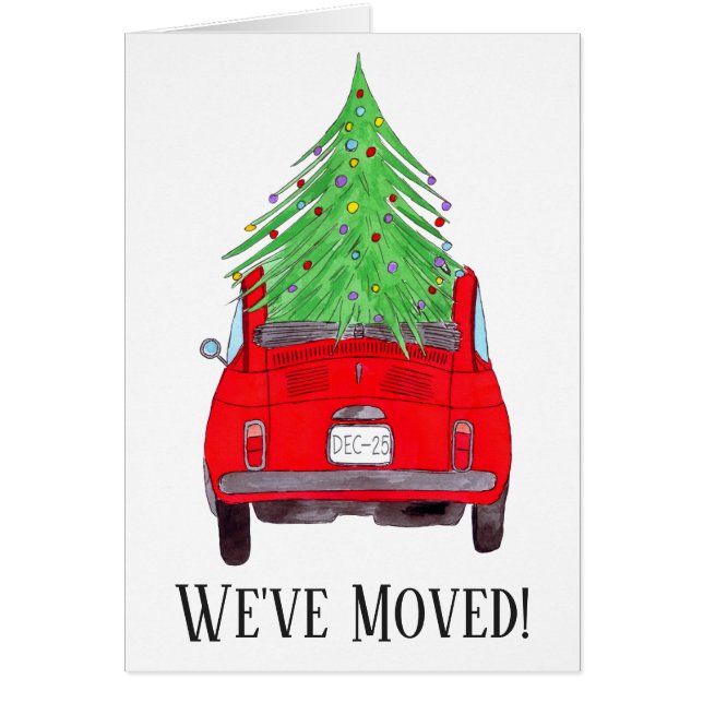 New Address Red Car with Christmas Tree (Front)