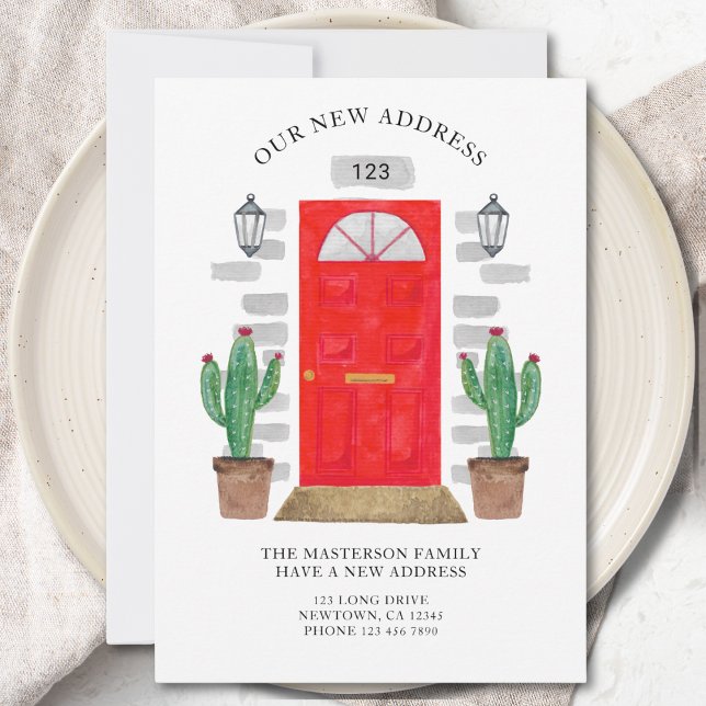 New Address Red Door Watercolor Cacti Announcement (Creator Uploaded)