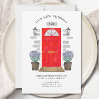 New Address Red Door Watercolor Lavender
