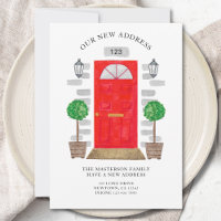 New Address Red Watercolor Door