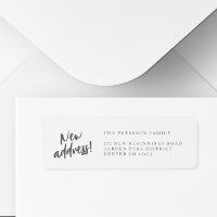New address simple black white return address