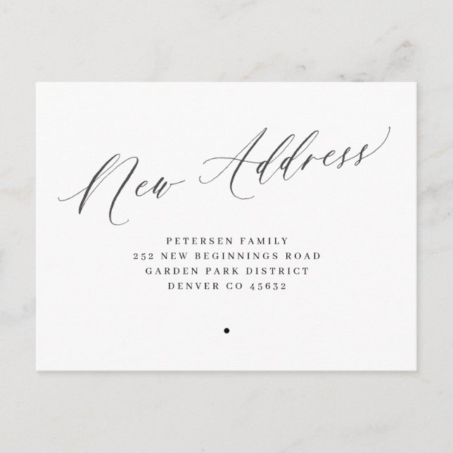 New address simple minimalist moving announcement postcard (Front)