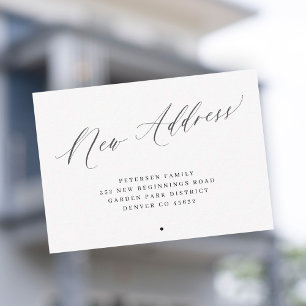 New address simple minimalist moving card
