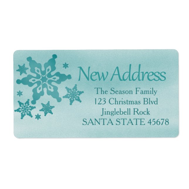 New Address snowflake Holiday Address Label (Front)