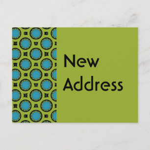New Address Turquoise Green Announcement Postcard