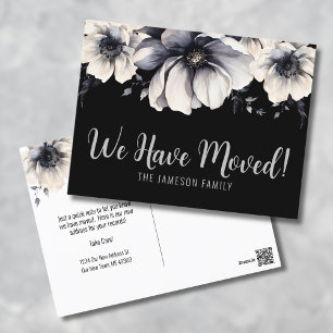 New Address Watercolor Floral Moving Announcement Postcard