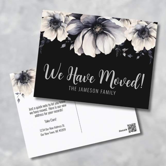 New Address Watercolor Floral Moving Announcement Postcard (Watercolor Floral Moving Announcement Postcard)