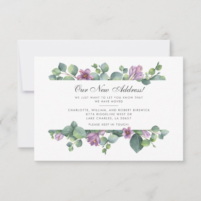 New Address We’ve Moved Botanical Eucalyptus Card (Front)