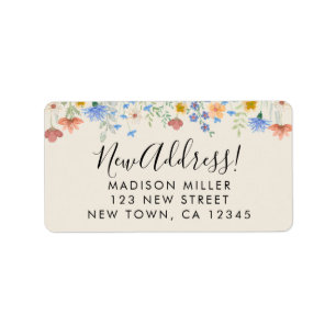 New Address Wildflowers Return Address Label