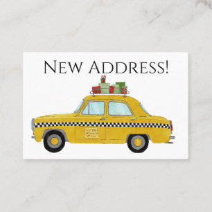 New Address yellow cab Christmas gifts Business Card