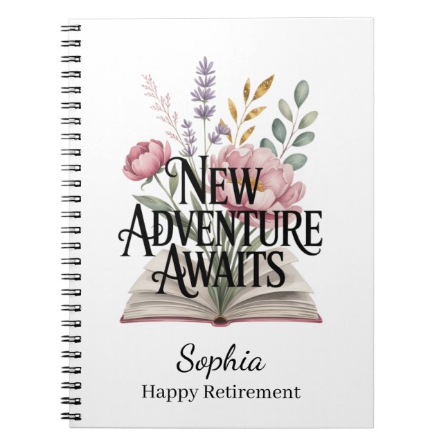 New Adventure Awaits Retirement Personalized Notebook (Front)