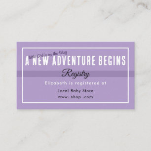 New Adventure Begins Purple Babyshower Invitation