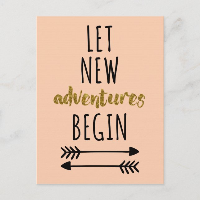 New Adventures Quote Postcard (Front)