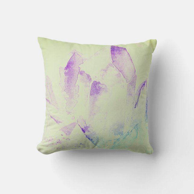 *~* New Age Abstract Modern Watercolor Crystals Cushion (Front)
