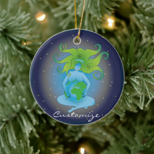 New Age Gaia Goddess Thunder_Cove Ceramic Tree Decoration