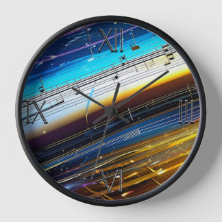 New Age Music Notation Wall Clock 10-inch round