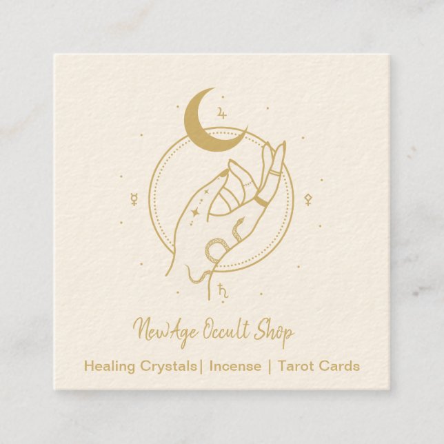 New Age Occult Shop Square Business Card (Front)