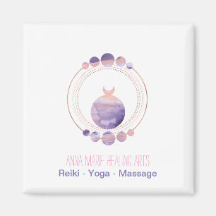 New Age Rose Gold Pink Purple Sacred Geometry Magnet