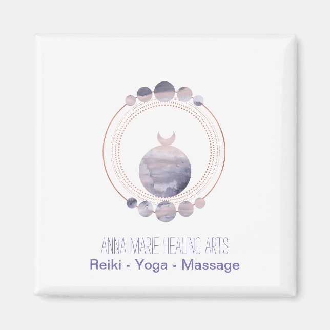 New Age Rose Gold Sacred Geometry Magnet (Front)