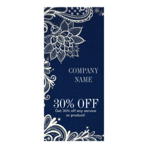 New Age Yoga navy blue henna bohemian lace Rack Card