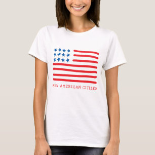 New American Citizen   Hand Drawn American Flag T-Shirt