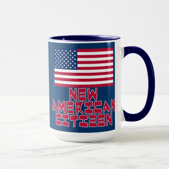 New American Citizen with American Flag Mug (Right)