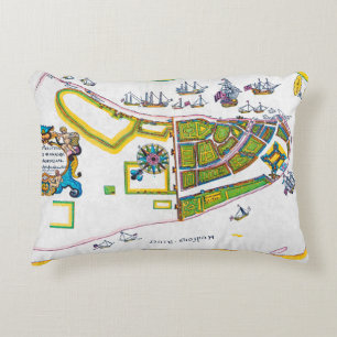New Amsterdam Map, 1661 Decorative Cushion