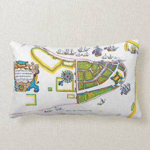 New Amsterdam Map, 1661 Lumbar Cushion