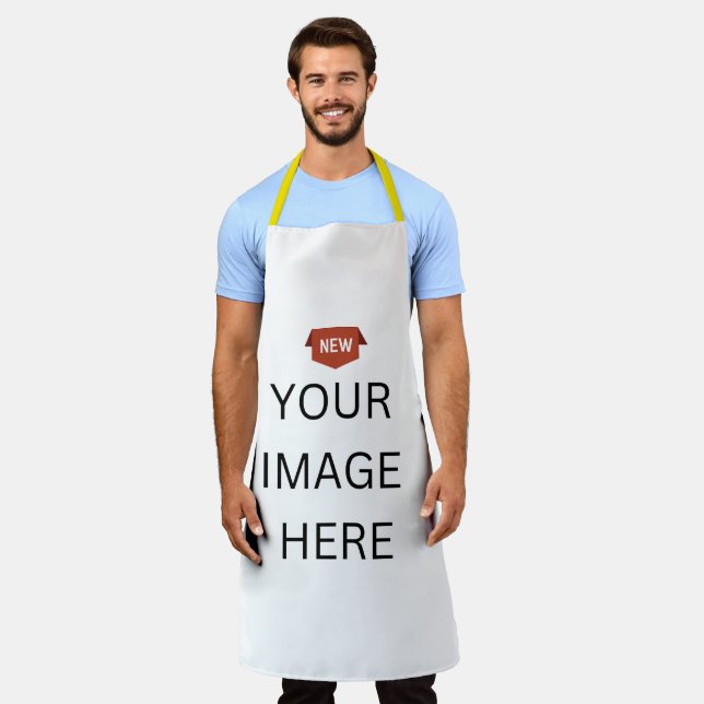 NEW! Apron - Large - All-Over Print - Yellow Strap (Worn)